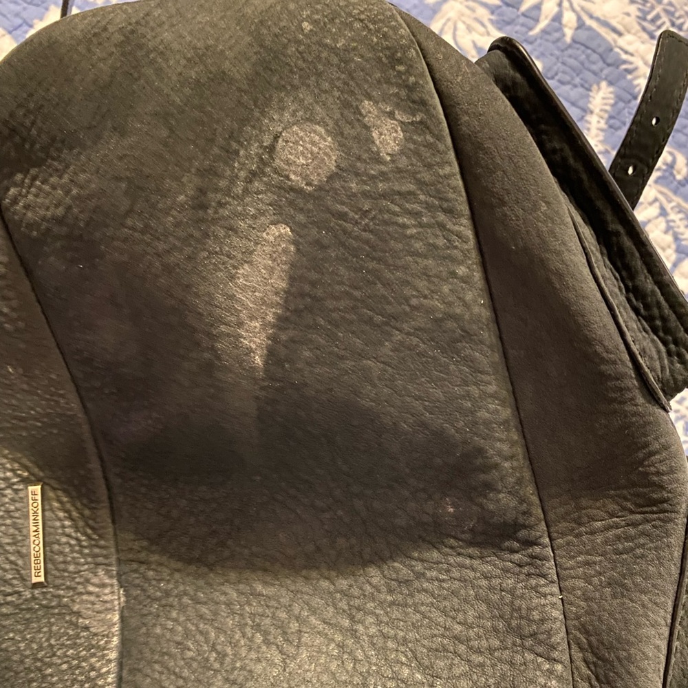 Rebecca Minkoff Leather Black Pebble Drawstring Backpack Purse “Alice” - Picture 12 of 13